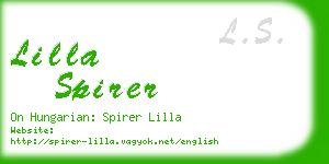 lilla spirer business card